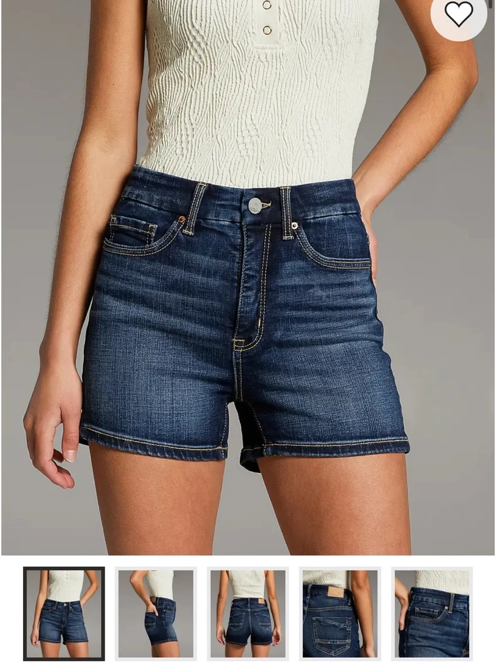 BKE Dark Blue Denim Shorts - BKE Women Shorts - Parker Stretch Shorts